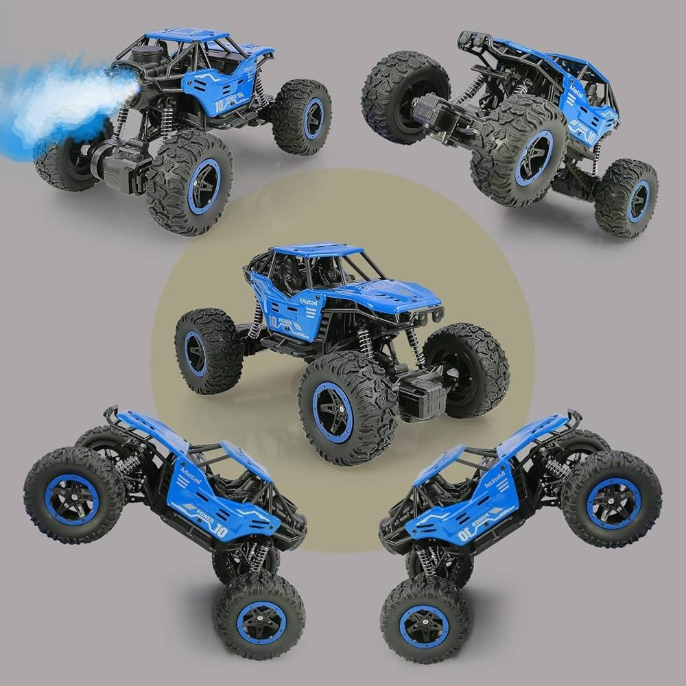 NHR Remote Control car with Mist Smoke Spray Function and Attractive Lights, Rock Crawler 45° Climbing Angle, Rechargeable High Speed Off-Road Monster Truck Rock Climbing Car Toy
