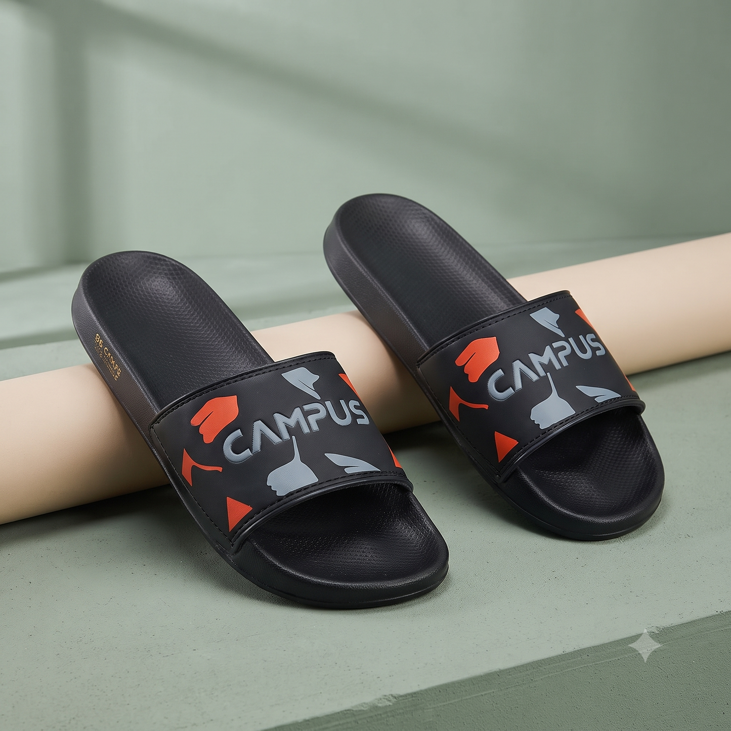 Urban Pulse Black Graphic Slide Slippers – Stylish Everyday Comfort