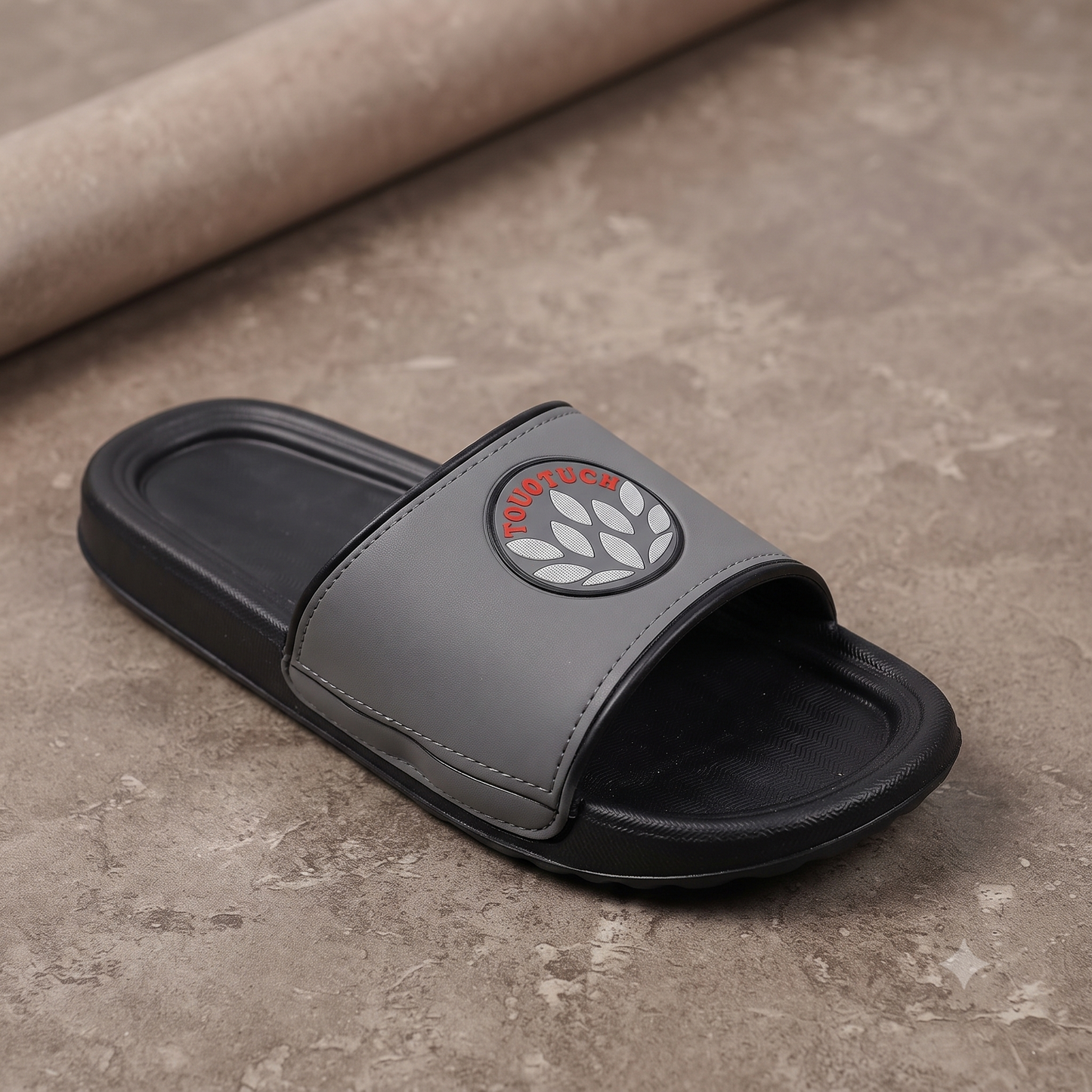 UrbanStride Classic Black Comfort Slides – Stylish Casual Slippers for Men & Women