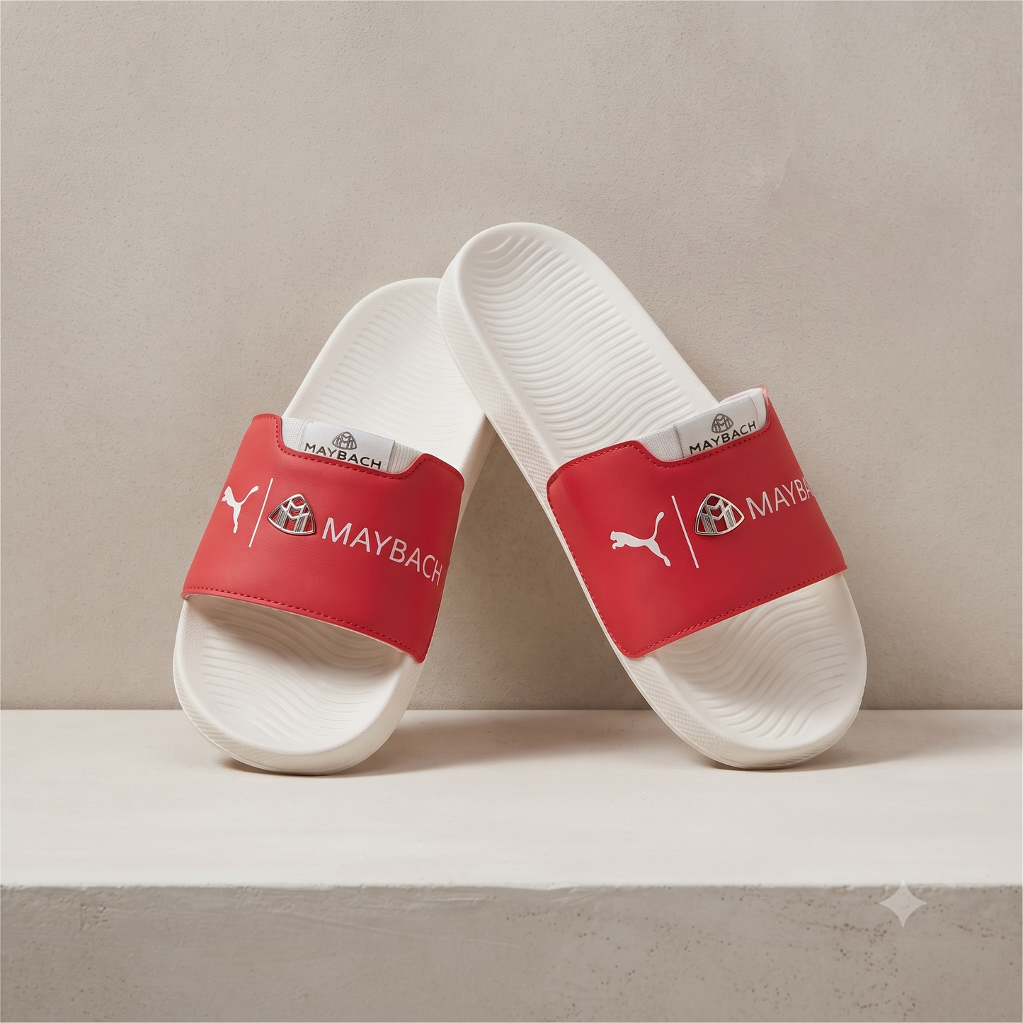 Men’s Designer Dual-Branded Casual Sliders - White/Red Comfort Orthopedic Footwear