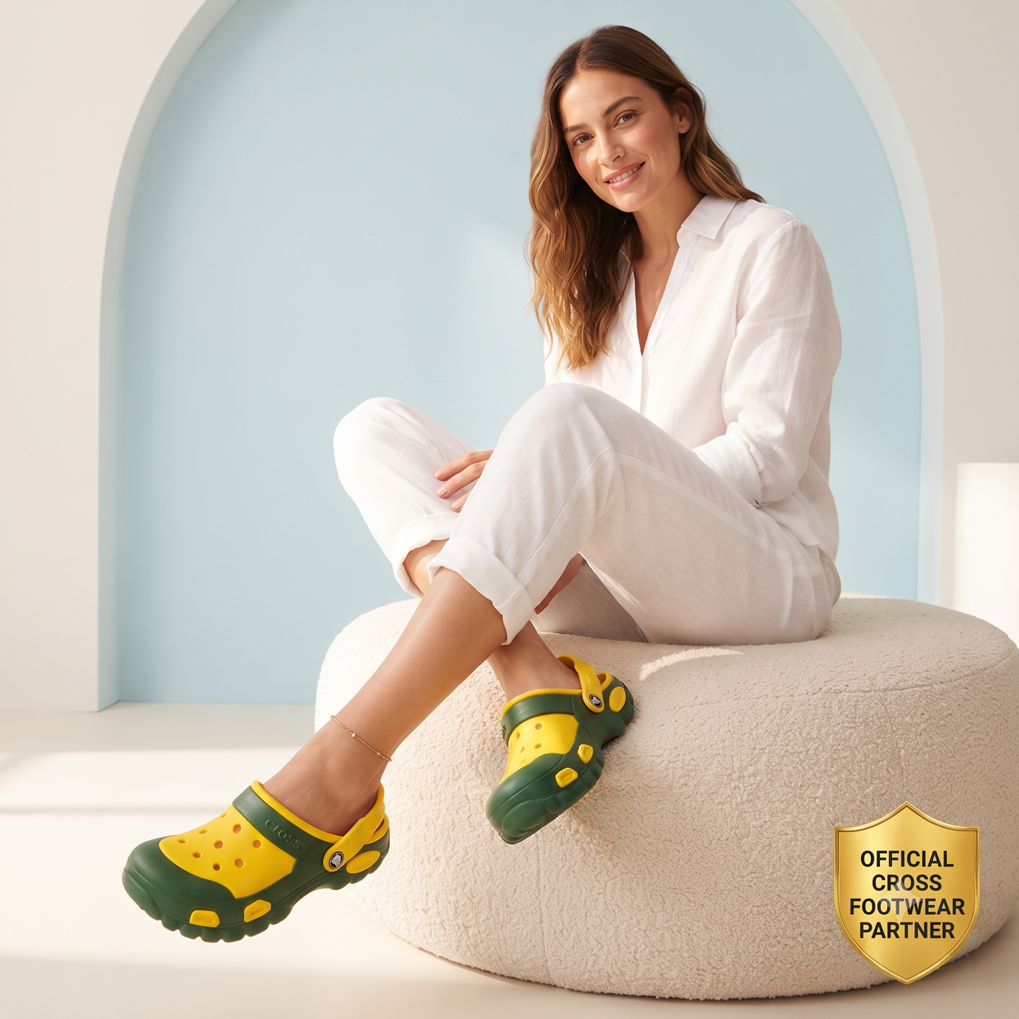 Urban Trek Comfort Clogs – Green & Yellow Lightweight Casual Slip-On Footwear