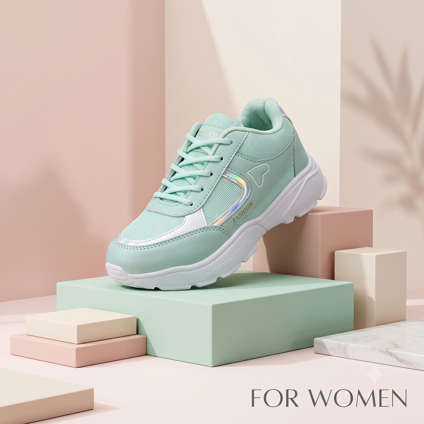 Women's Mint Green Ultra-Light Sports Sneakers | Memory Foam Comfort Running Shoes