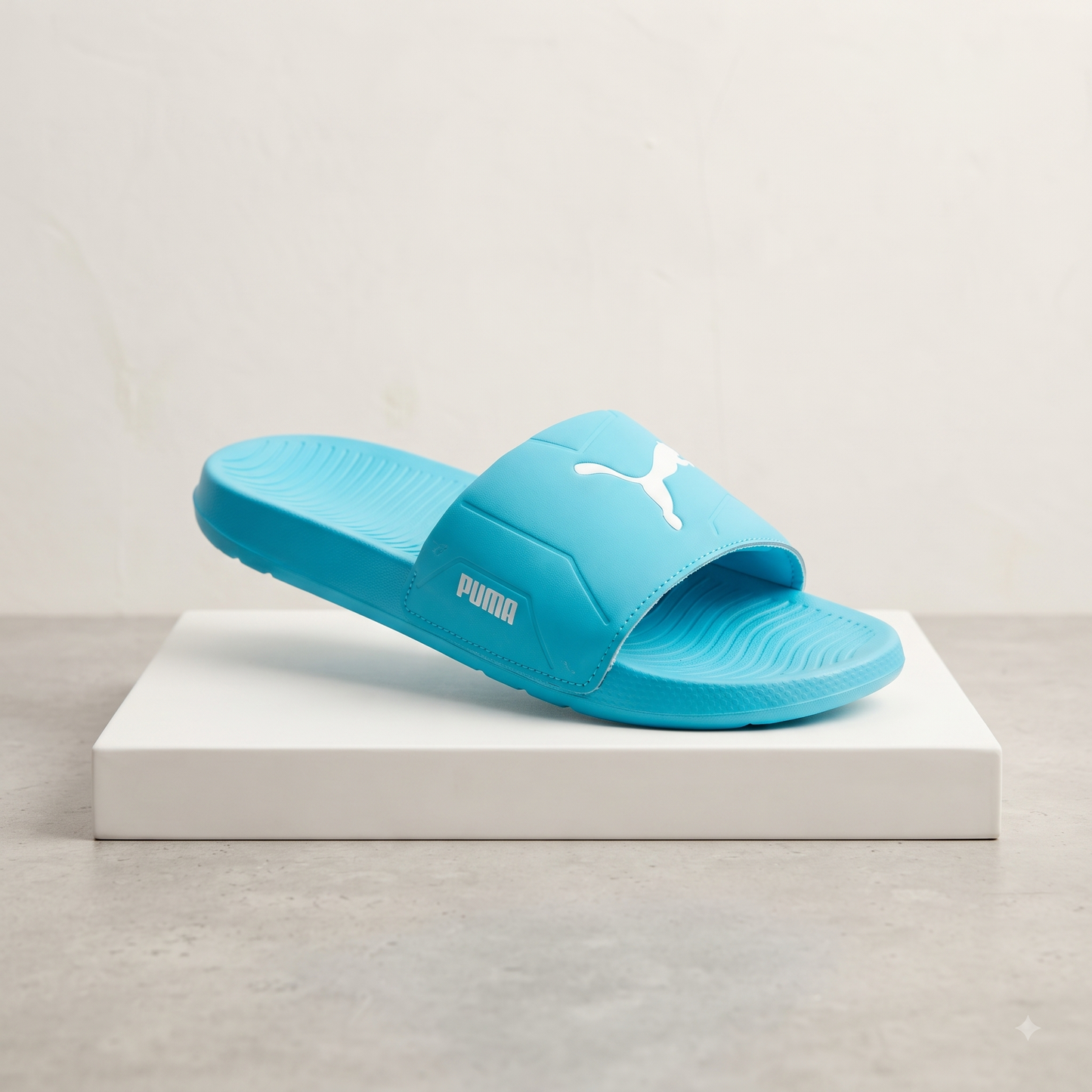 Premium Aqua Blue Comfort Slippers for Men | Cushioned Everyday Casual Slides
