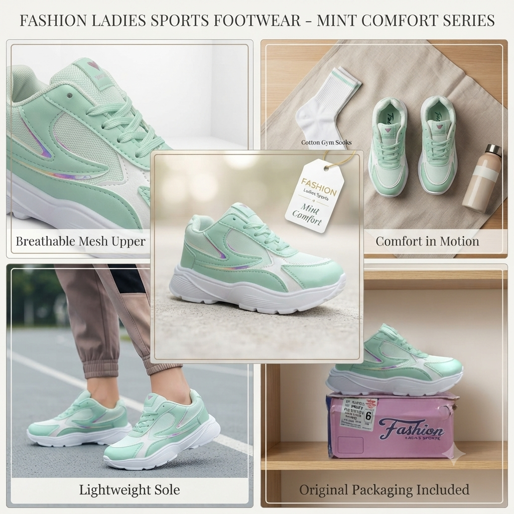 Trendy Mint Green Casual Sports Shoes for Women & Girls