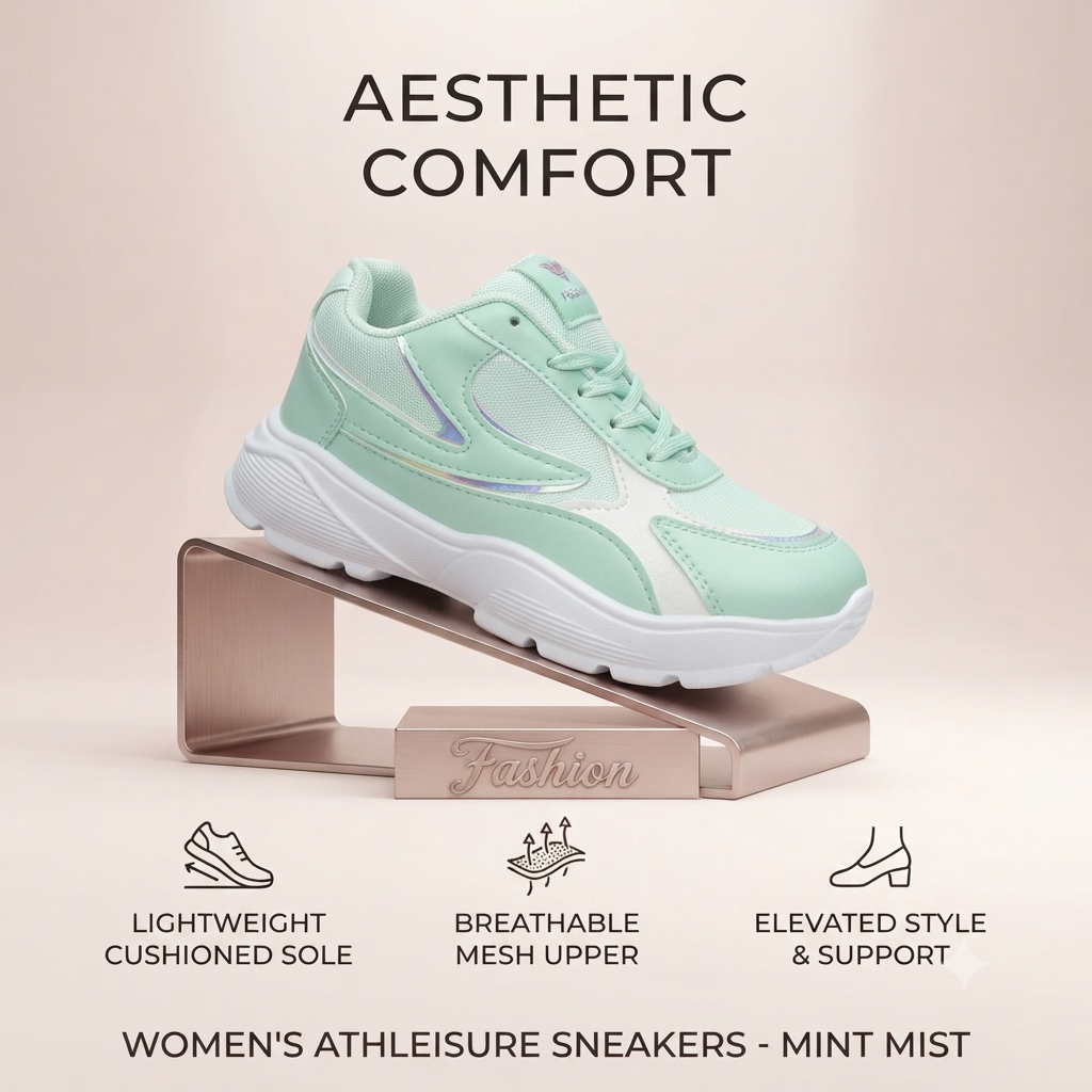 Trendy Mint Green Casual Sports Shoes for Women & Girls