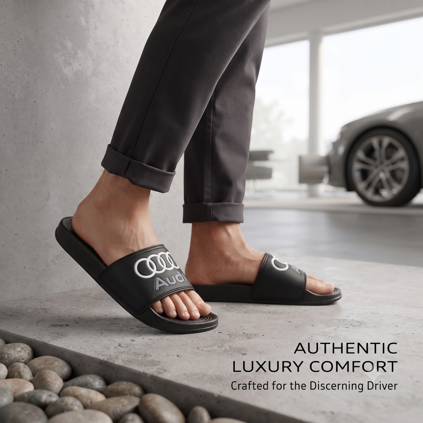 Premium Black Comfort Slide Sandals for Men & Women – Stylish Everyday Casual Slippers