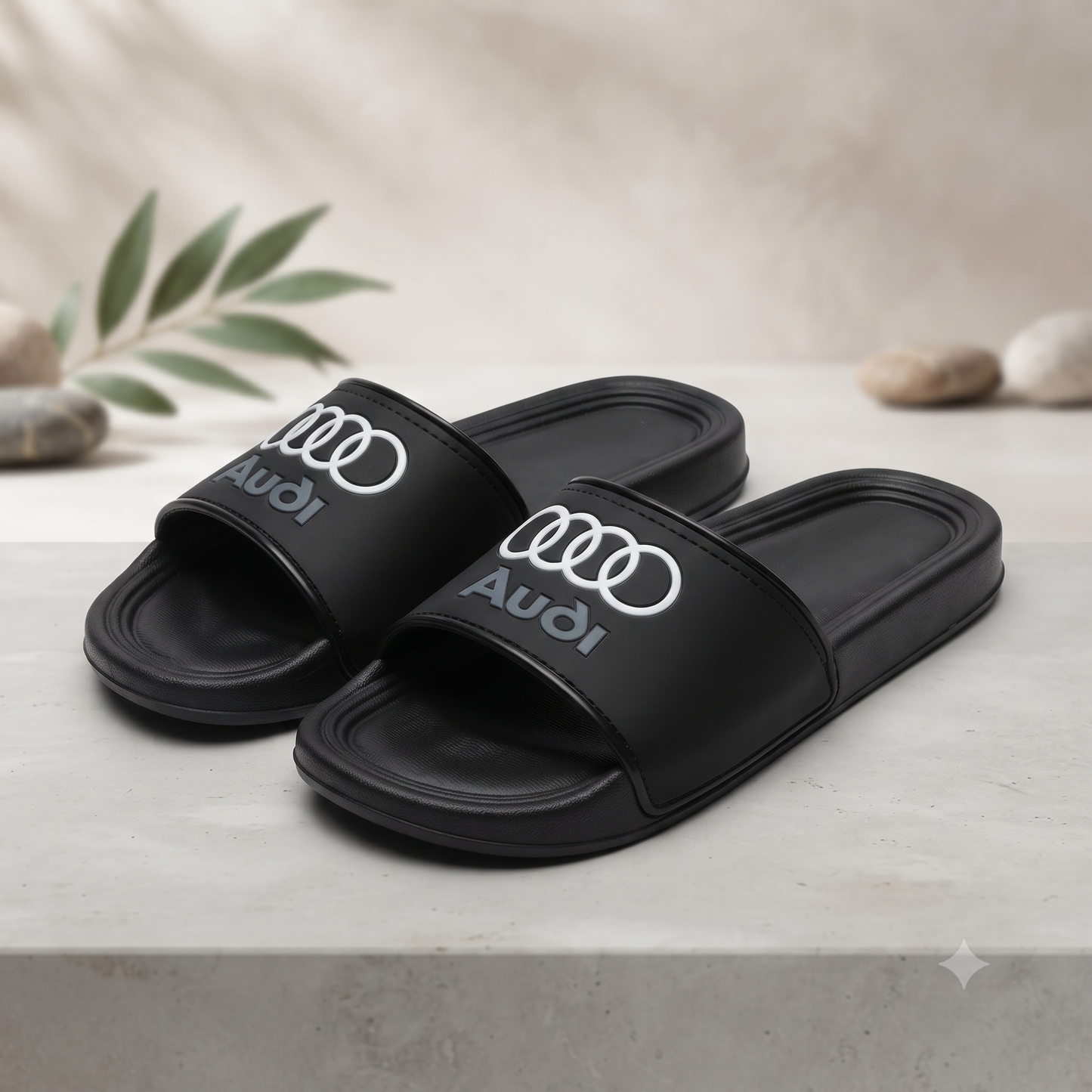 Premium Black Comfort Slide Sandals for Men & Women – Stylish Everyday Casual Slippers