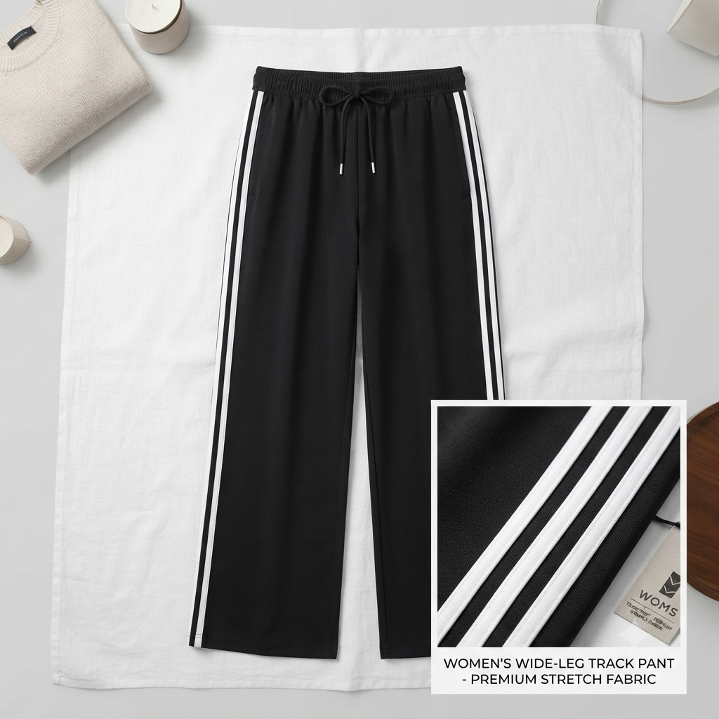 Ultra-Comfort Wide-Leg Lounge Pants with Classic Side Taping