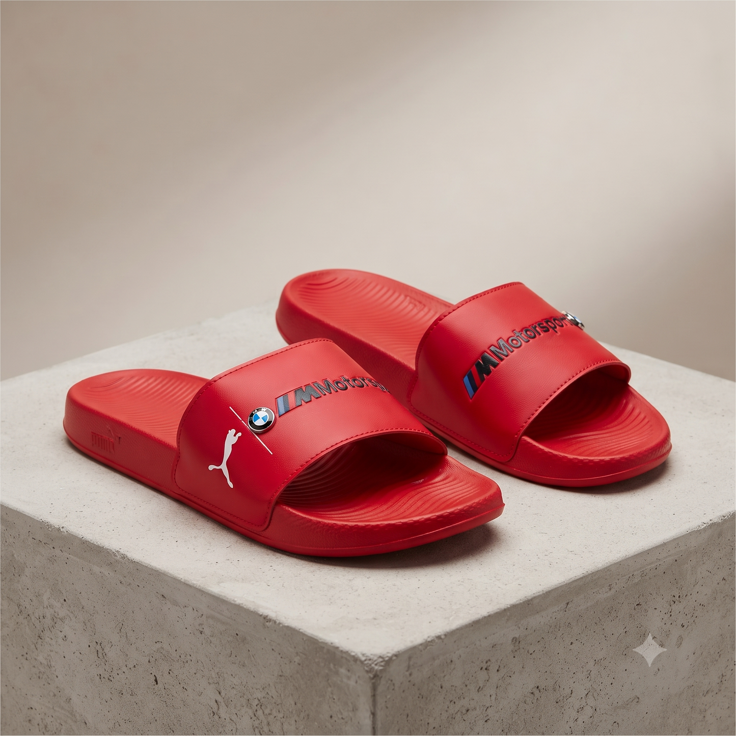 Premium Red Motorsport Slide Sandals for Men & Women | Stylish Casual Comfort Slippers