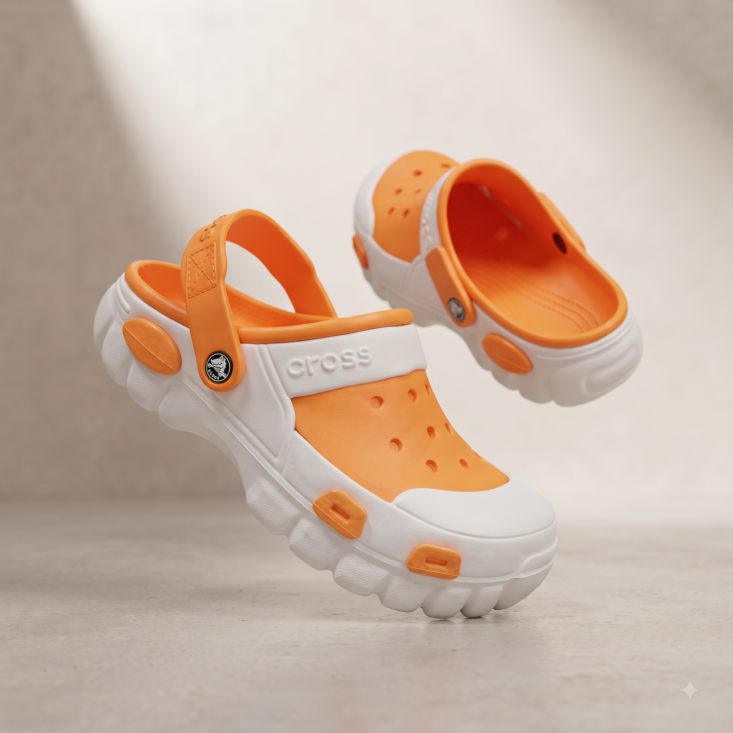 Yuvva Luxury Stylish Daily Wear Orange & White Clogs