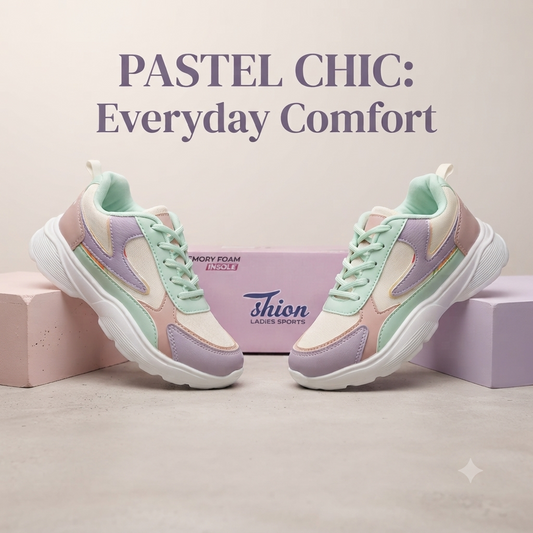 Pastel Dreams: Lightweight Women’s Memory Foam Sports Sneakers