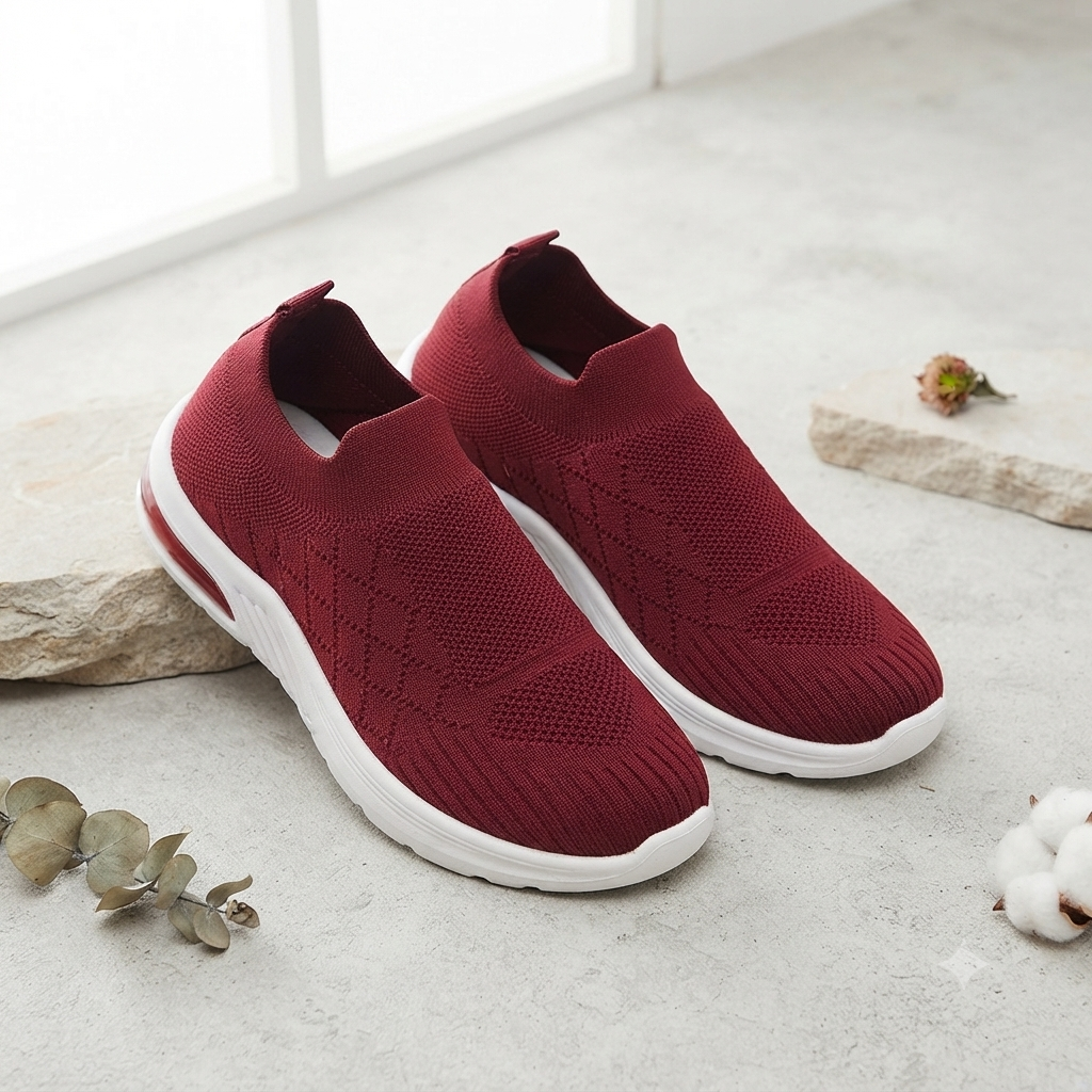 Garima A5 Cherry Knit Slip-On Casual & Walking Shoes for Women