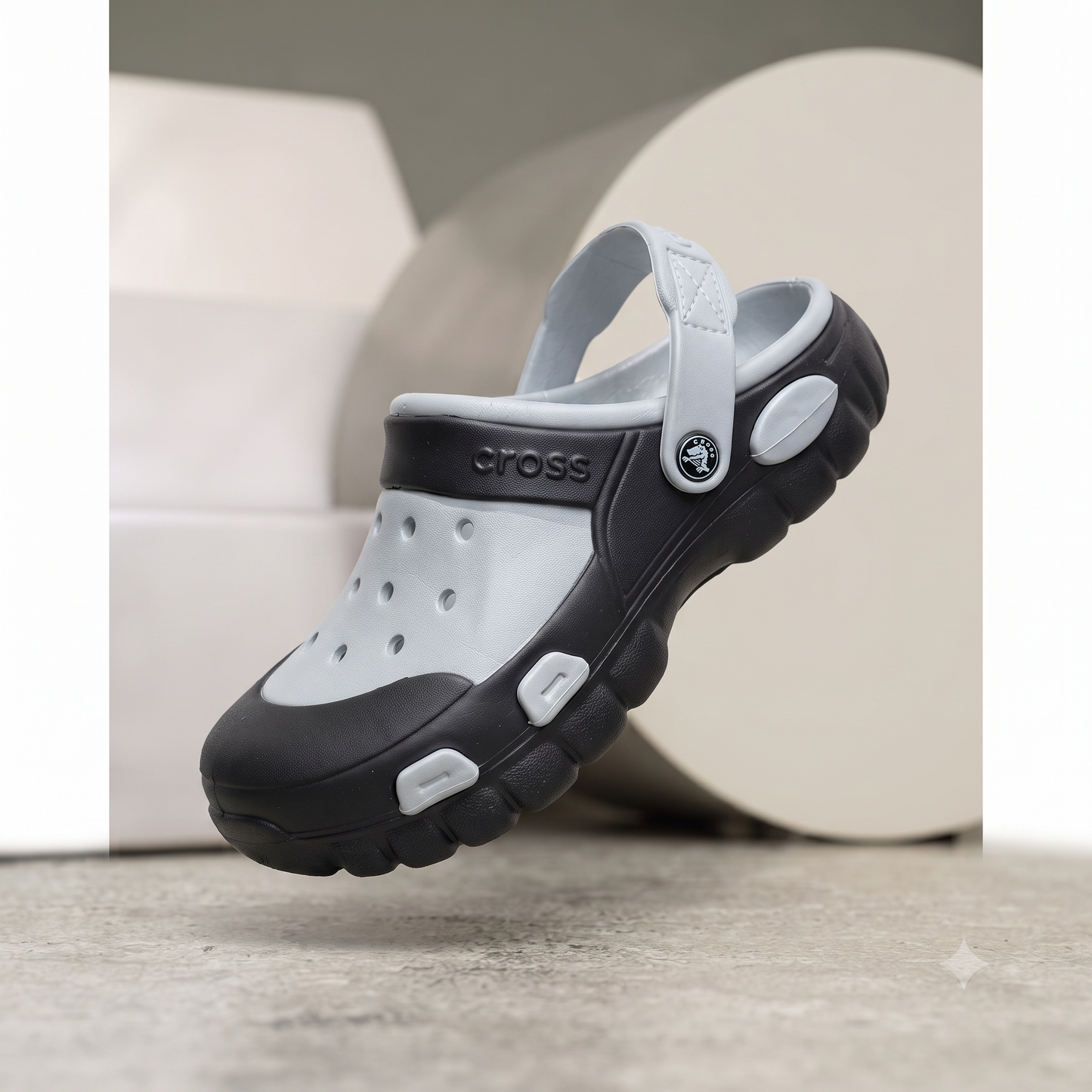 Urban Comfort Black & White Clog Slippers – Stylish Casual Slip-On Footwear