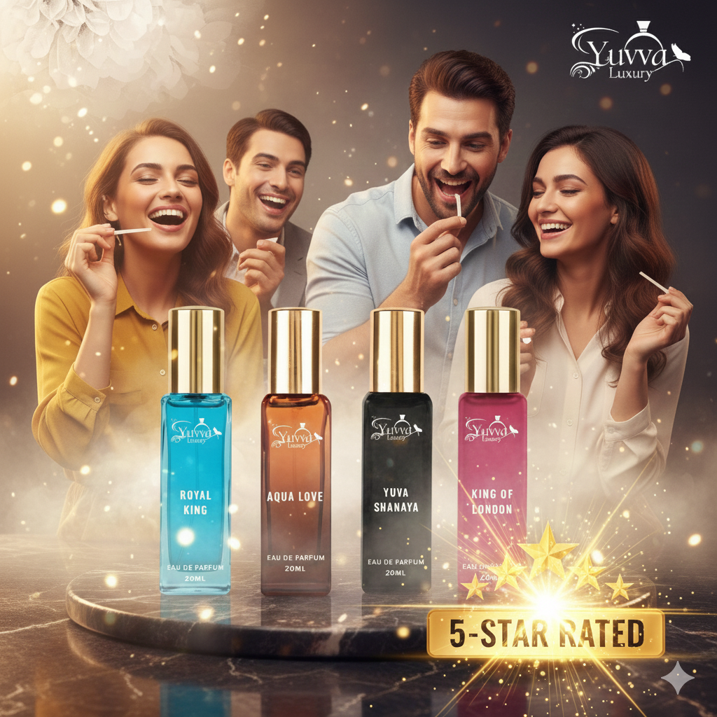 Yuvva Luxury Long Lasting Unisex Perfume Gift Set 4pc + Free Labubu Doll