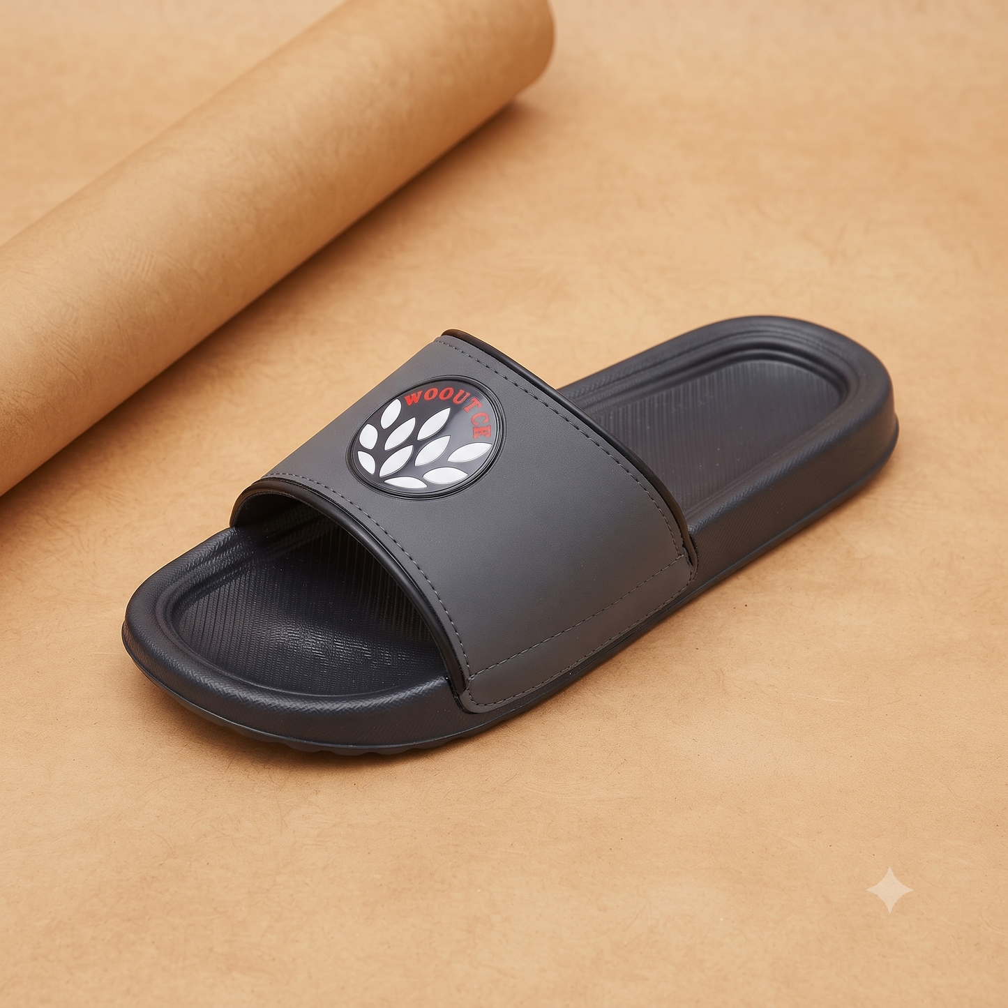 UrbanStride Classic Black Comfort Slides – Stylish Casual Slippers for Men & Women