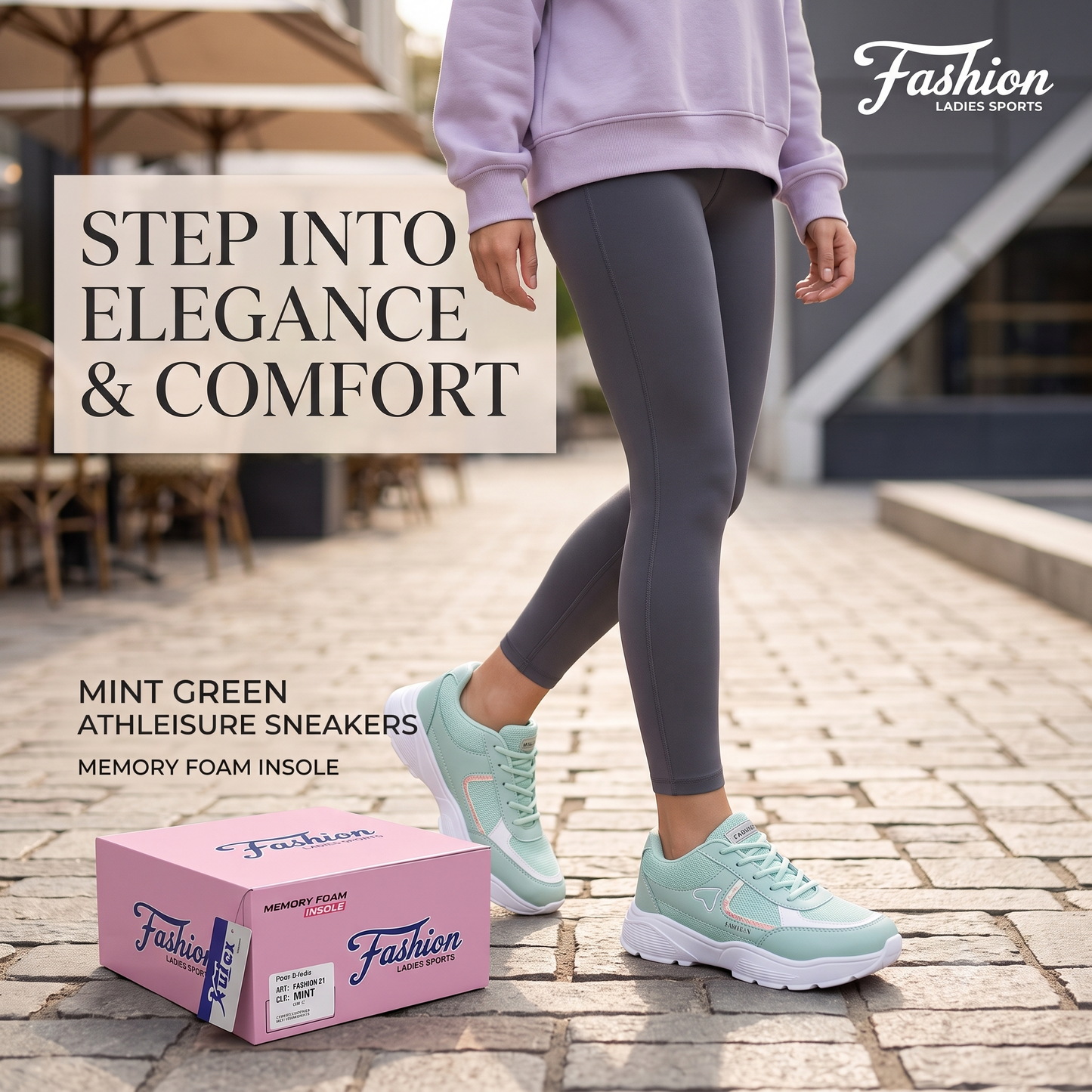 Women's Mint Green Ultra-Light Sports Sneakers | Memory Foam Comfort Running Shoes