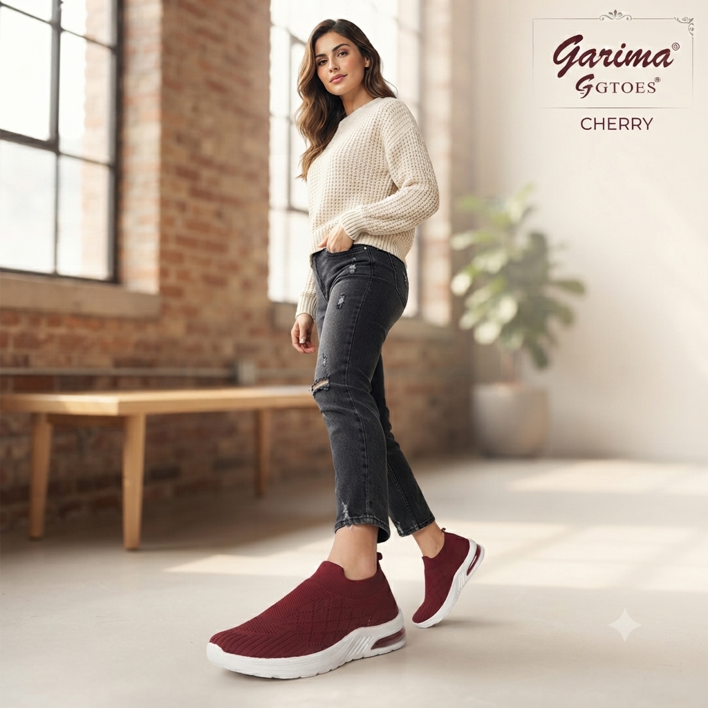 Garima A5 Cherry Knit Slip-On Casual & Walking Shoes for Women