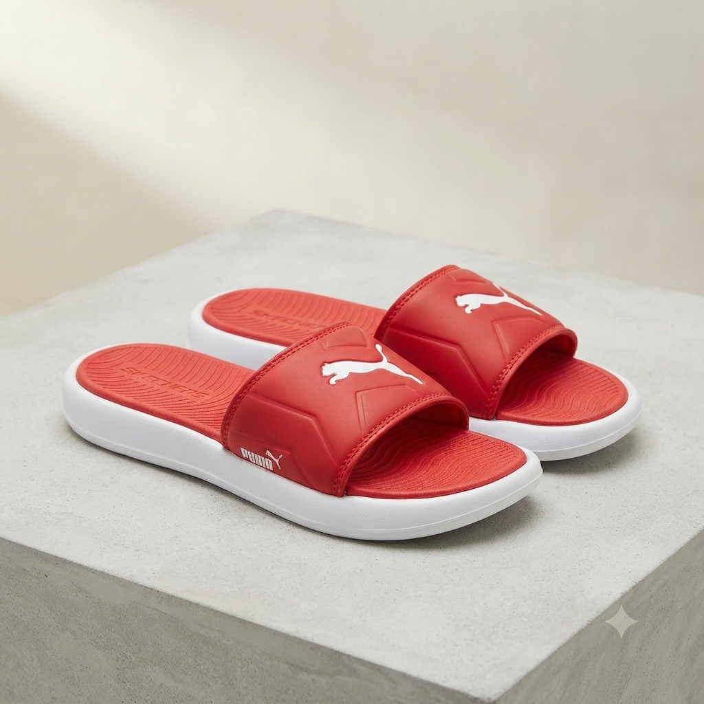 Ultra-Cushion Sport Slides for Men & Women – Red Casual Footwear