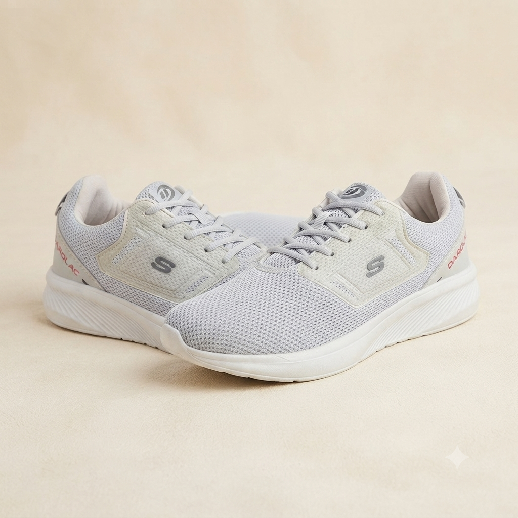 Premium Everyday Comfort: Darolac Memory Foam Sports Shoes - Light Grey