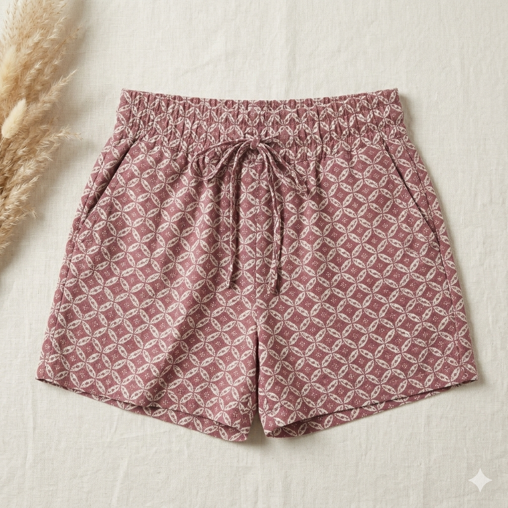 Essential Everyday Geo-Print Shorts