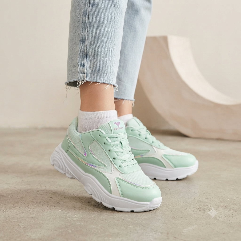 Trendy Mint Green Casual Sports Shoes for Women & Girls