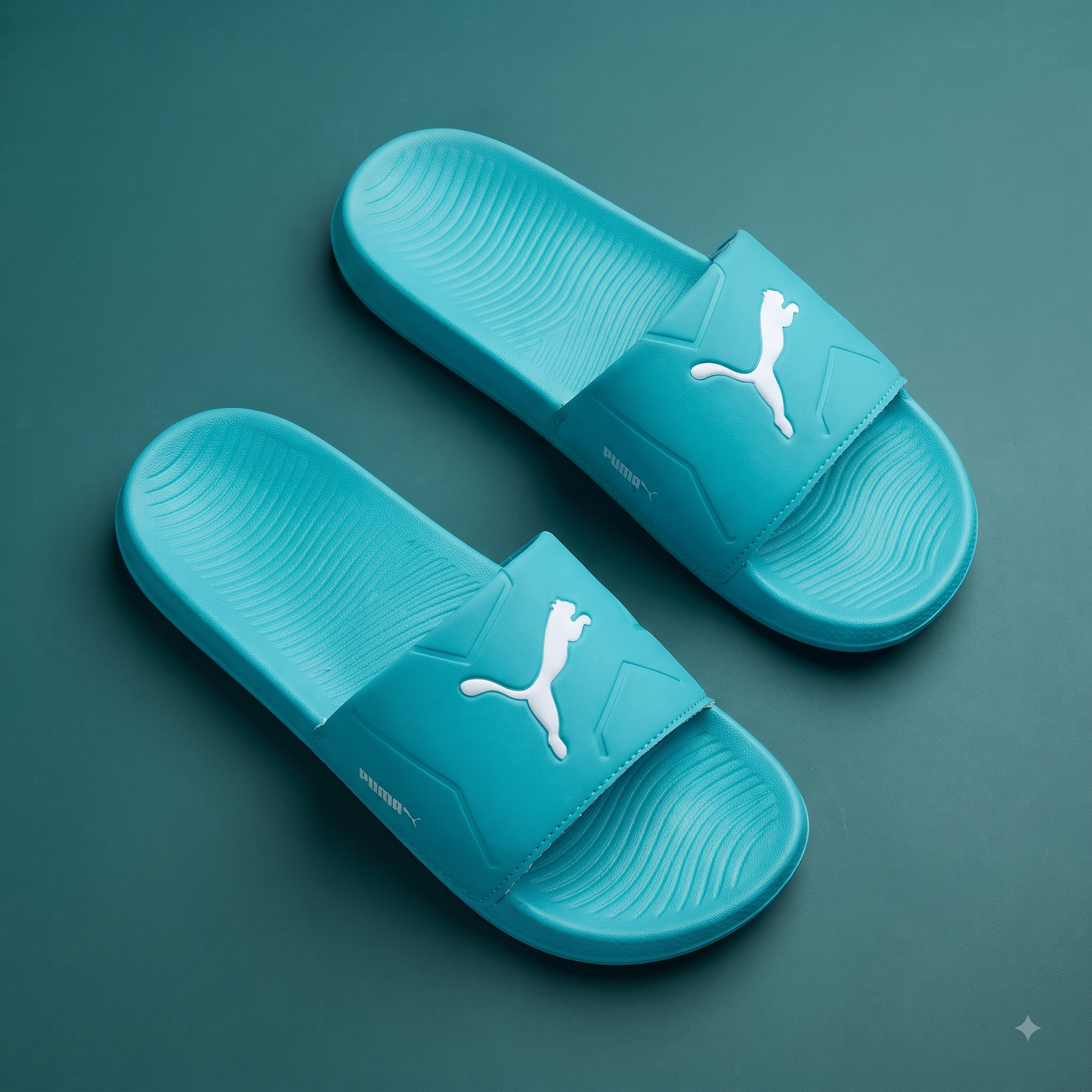 Premium Aqua Blue Comfort Slippers for Men | Cushioned Everyday Casual Slides