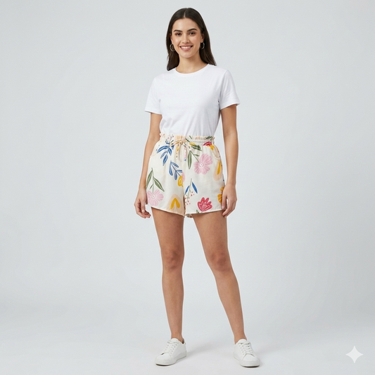 Women’s Botanical Print Casual Shorts