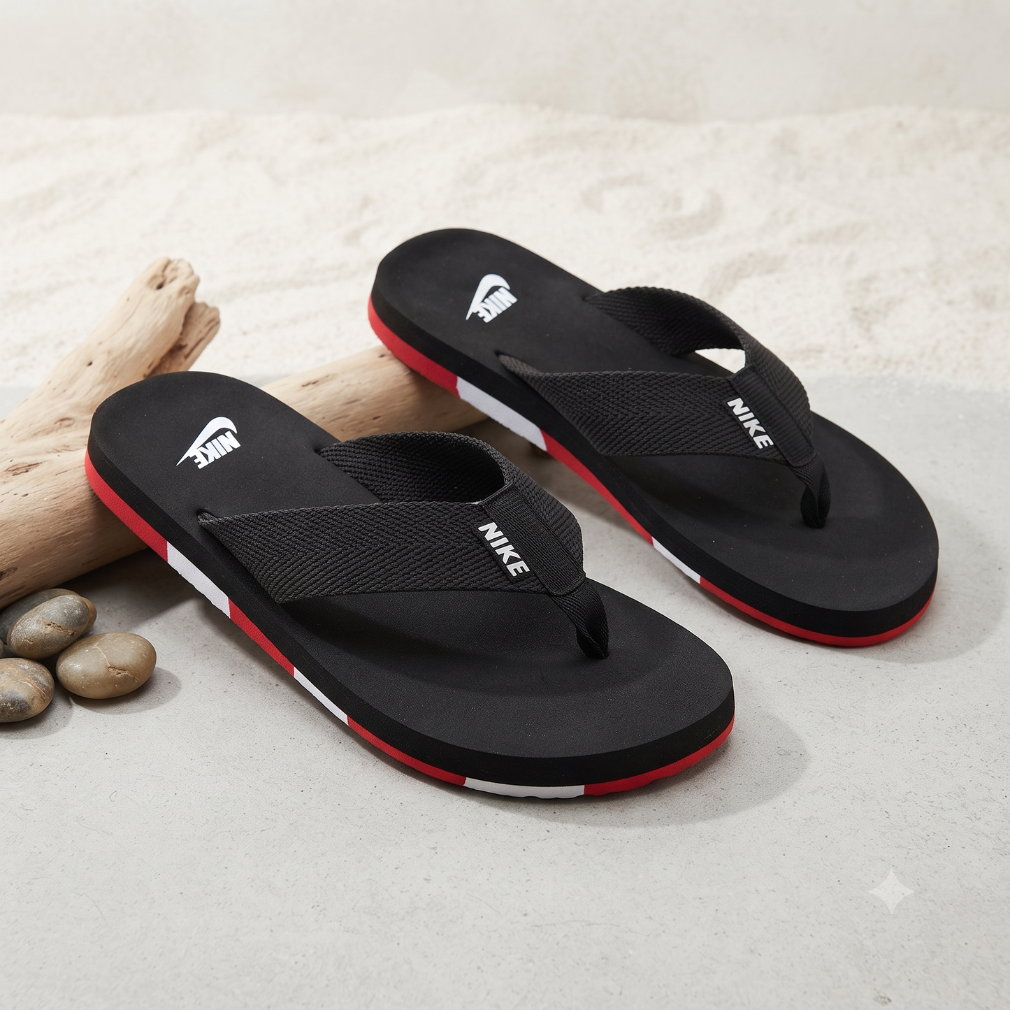 Premium Black Cross-Strap Casual Flip Flops for Men – Cushioned Comfort & Everyday Style