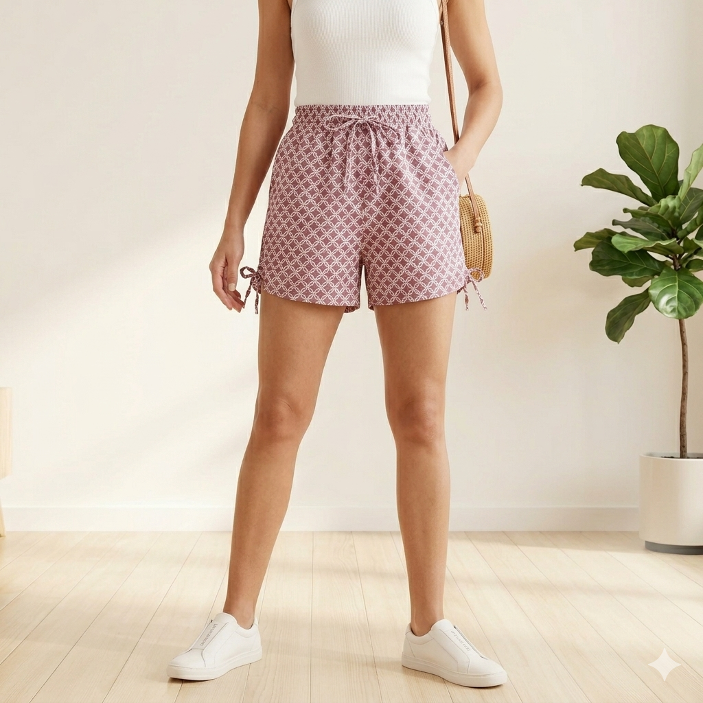 Essential Everyday Geo-Print Shorts