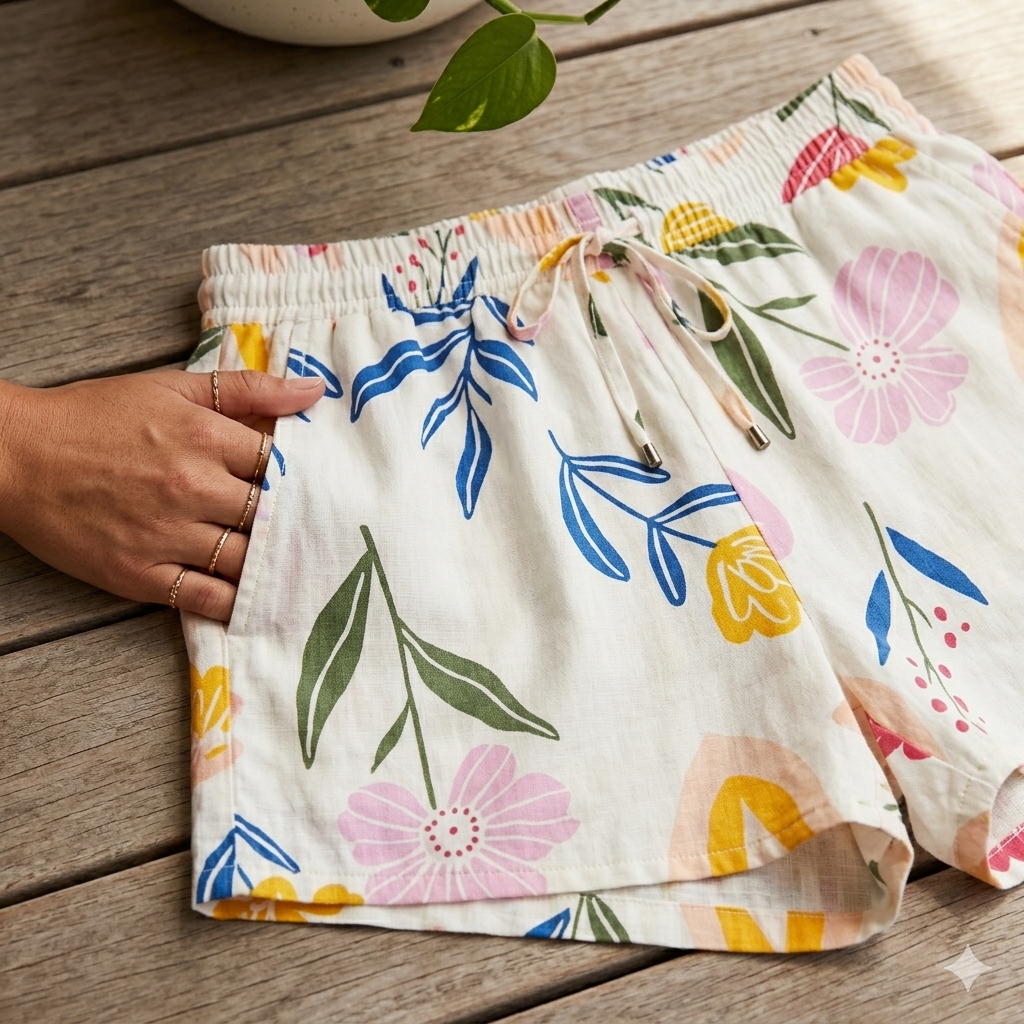 Women’s Botanical Print Casual Shorts