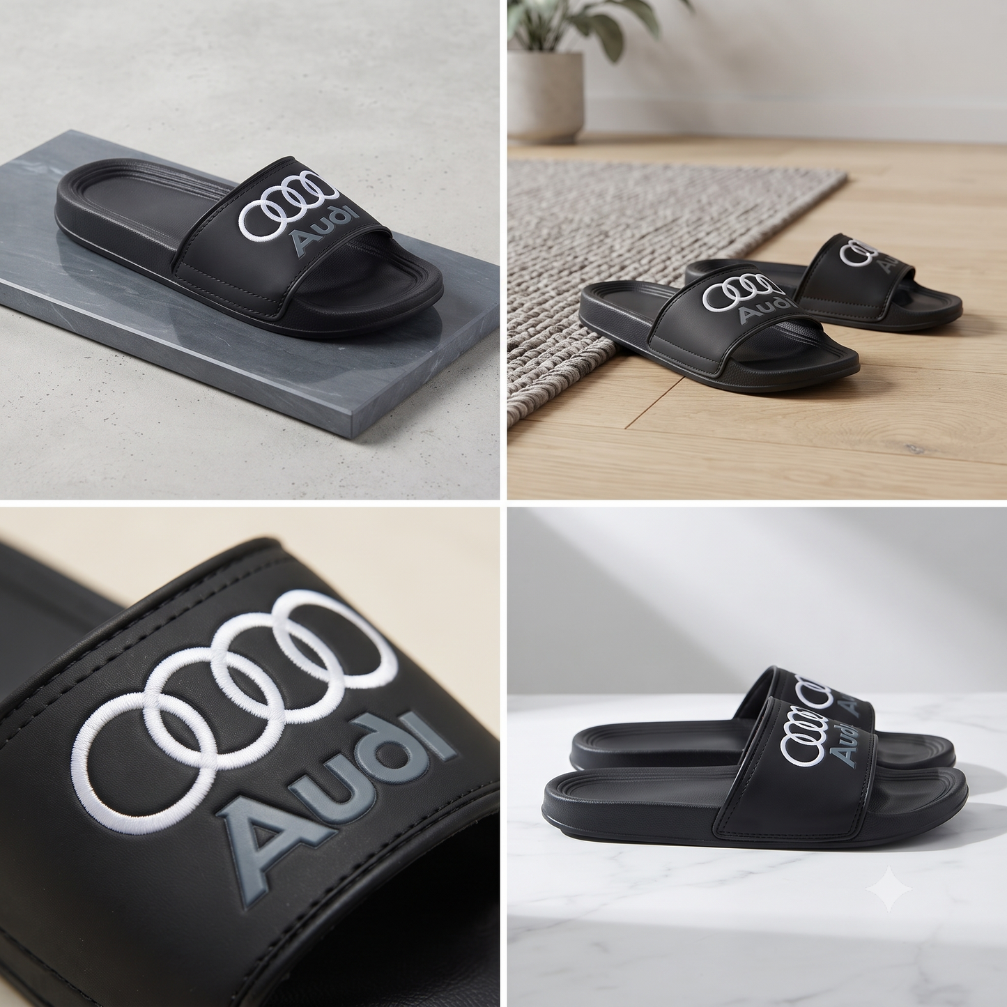 Premium Black Comfort Slide Sandals for Men & Women – Stylish Everyday Casual Slippers