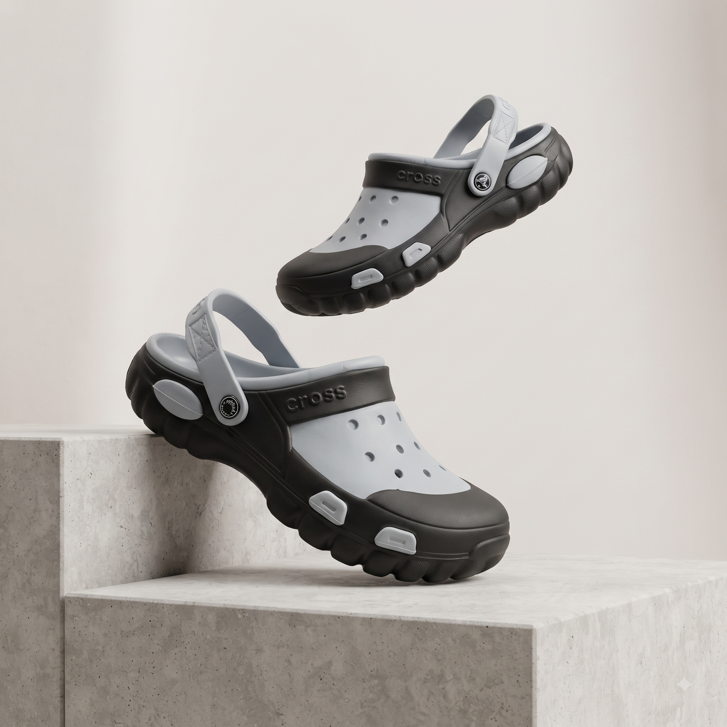 Yuvva Luxury Dual-Tone Sporty Clogs with Convertible Heel Strap