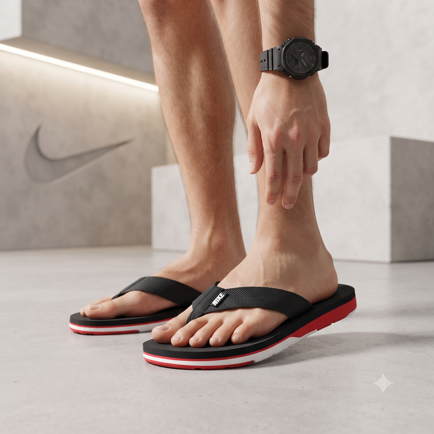 Unisex Premium Casual Flip-Flops – Stylish Black Cross-Strap Slippers with Comfortable Cushioned Footbed
