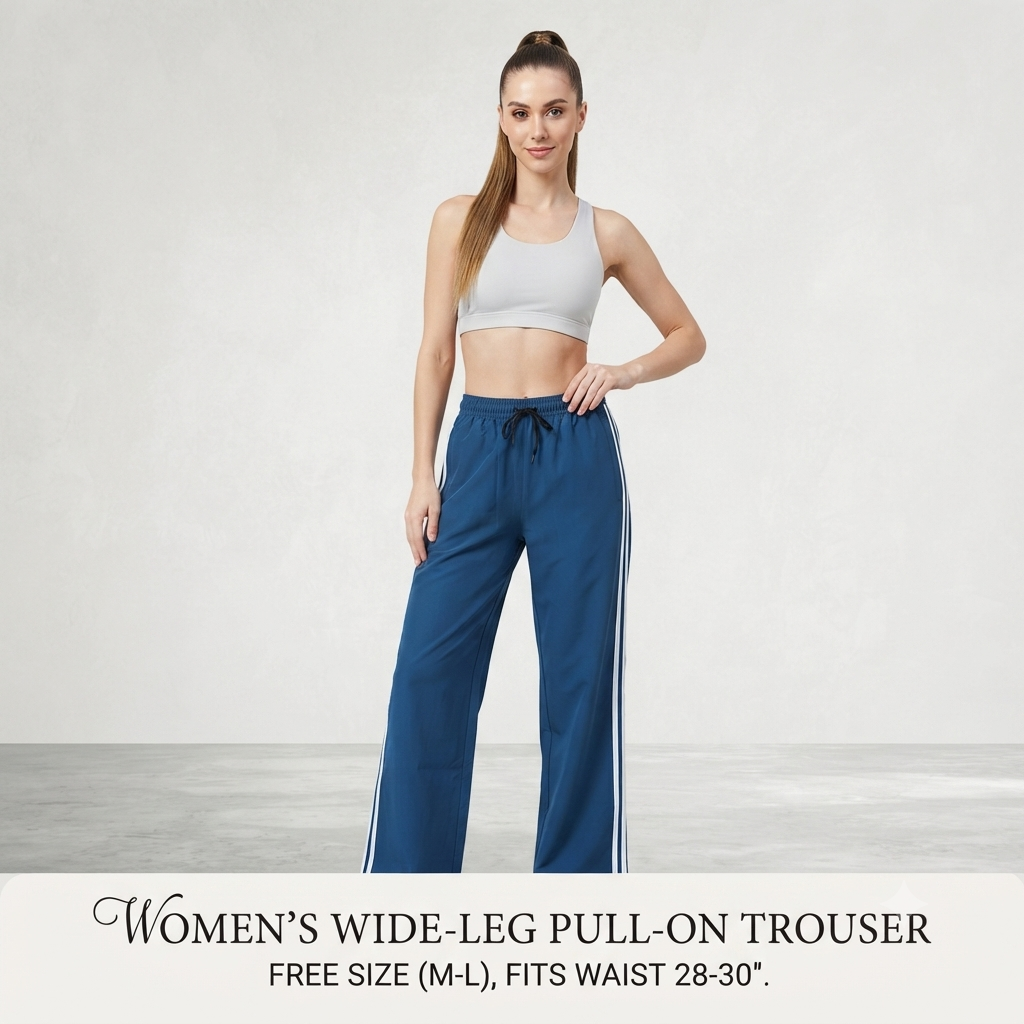 Premium Relaxed-Fit Athletic Lowers for Women – Teal Blue