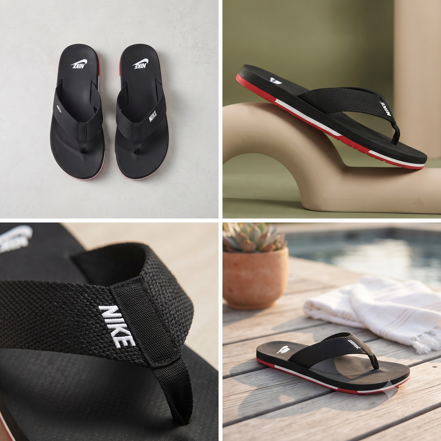 Unisex Premium Casual Flip-Flops – Stylish Black Cross-Strap Slippers with Comfortable Cushioned Footbed