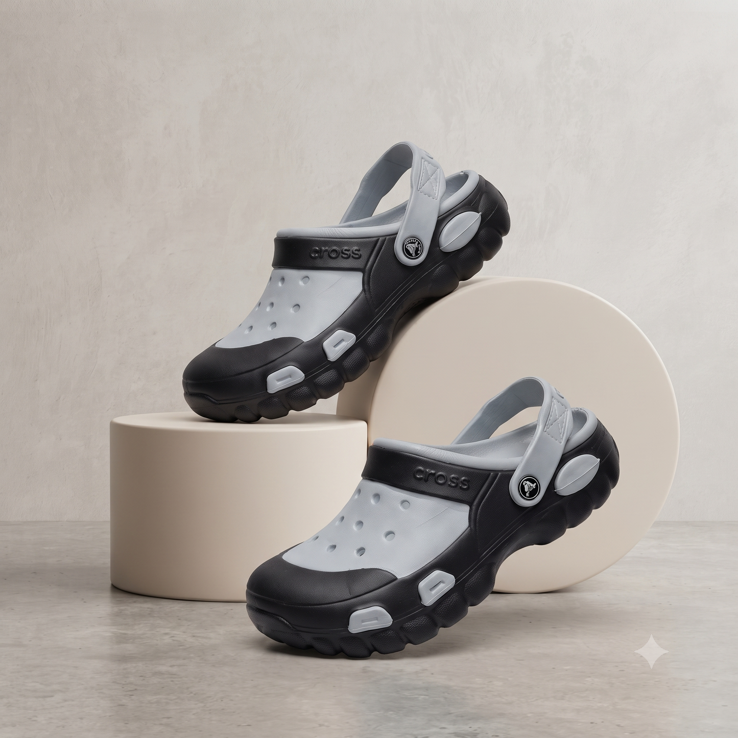 Urban Comfort Black & White Clog Slippers – Stylish Casual Slip-On Footwear