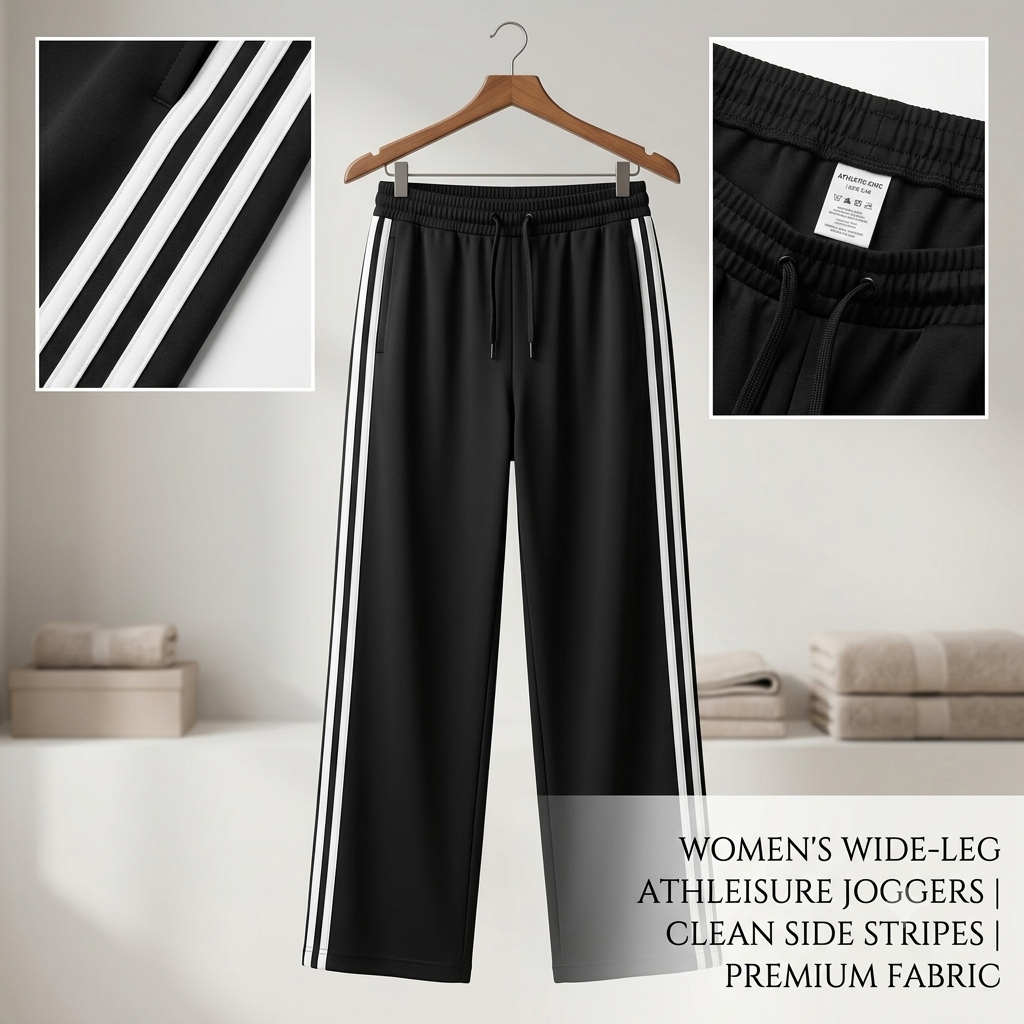Ultra-Comfort Wide-Leg Lounge Pants with Classic Side Taping