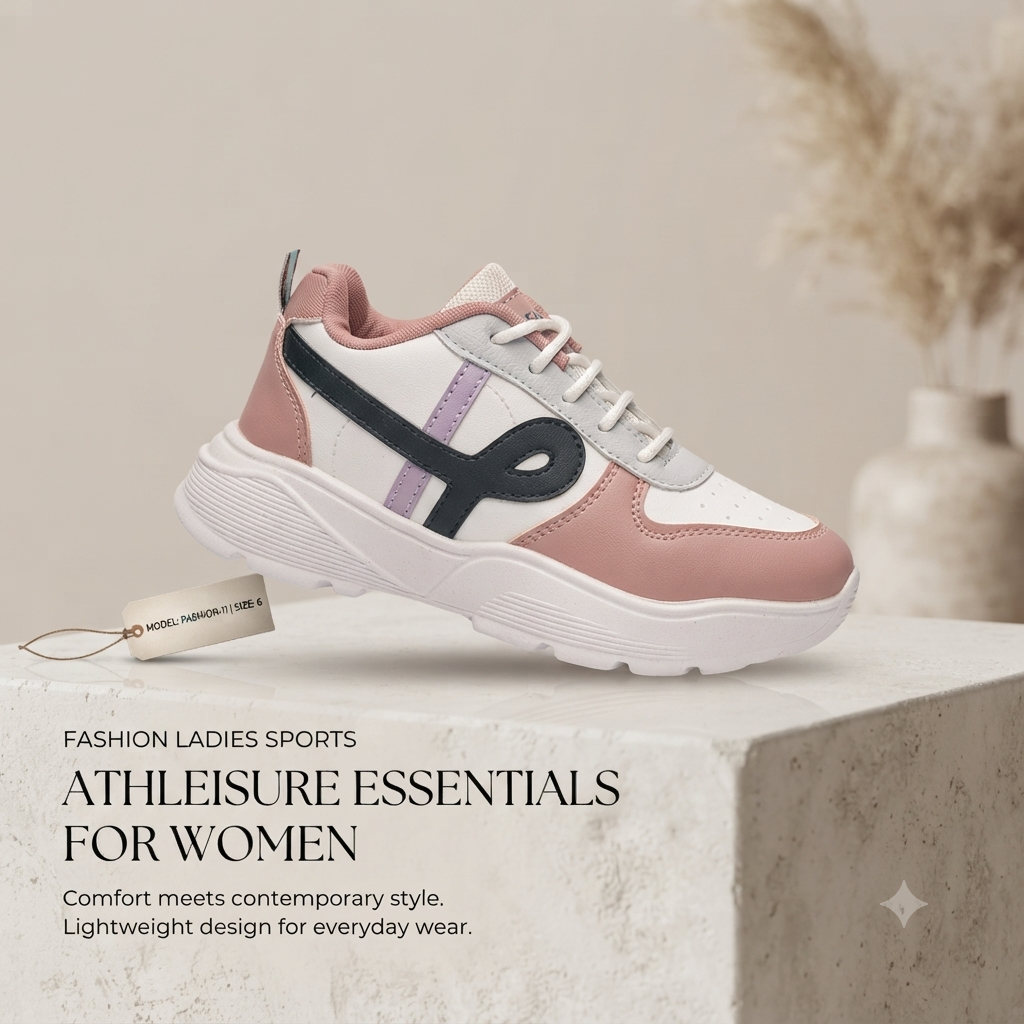 Women Pink Casual Chunky Sneakers | Lightweight Cushion Insole Ladies Outdoor Shoes