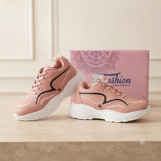 Jasmine Women's Trendy Memory Foam Sports Sneakers - Full Fussia