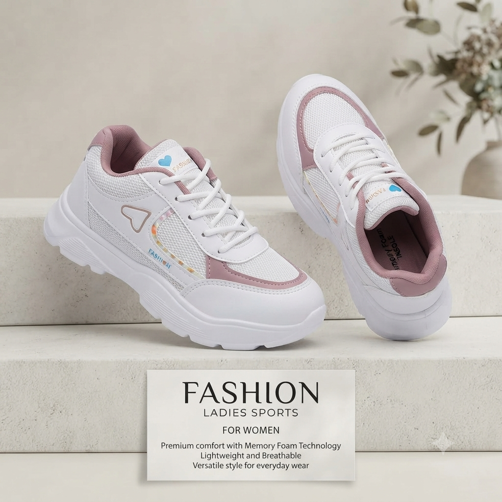 Women’s Lightweight Athletic Shoes – Breathable Memory Foam Footwear