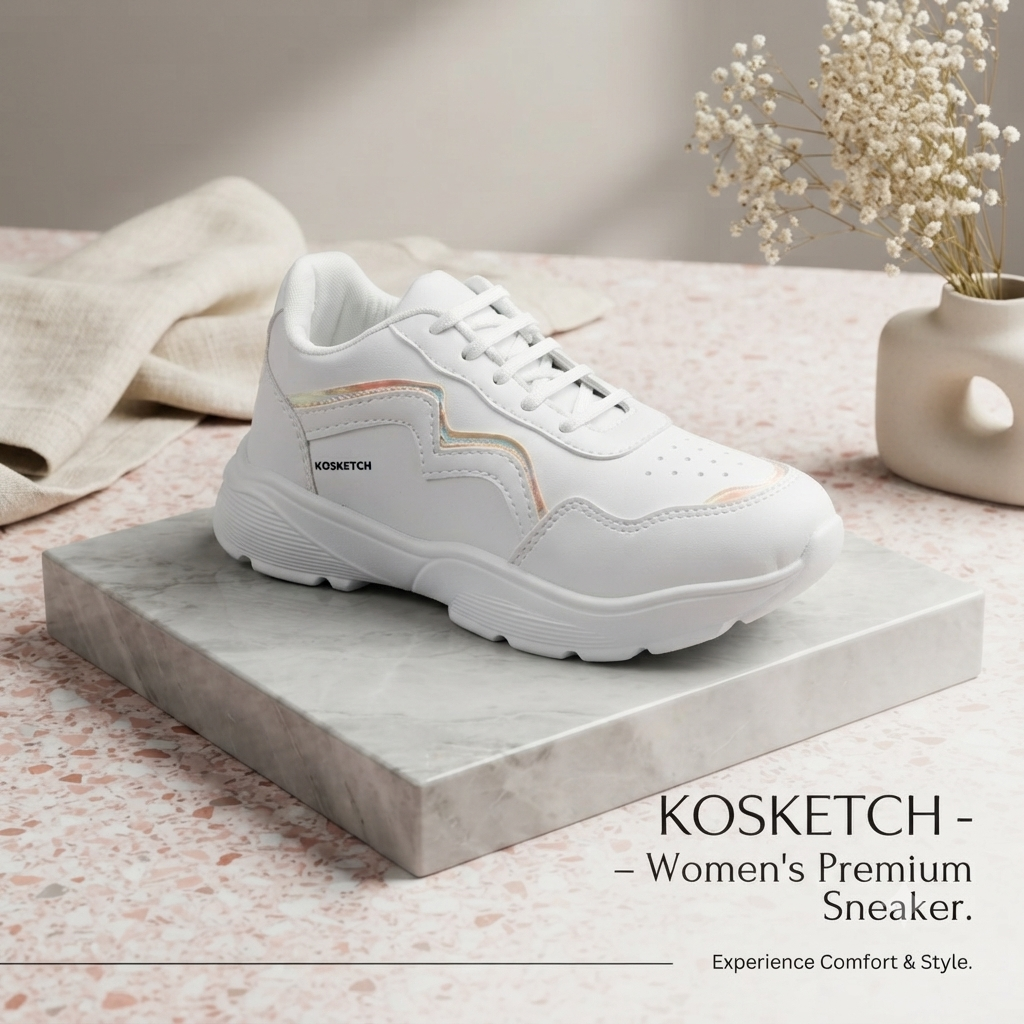 Women’s All-Day Comfort White Casual Sneakers