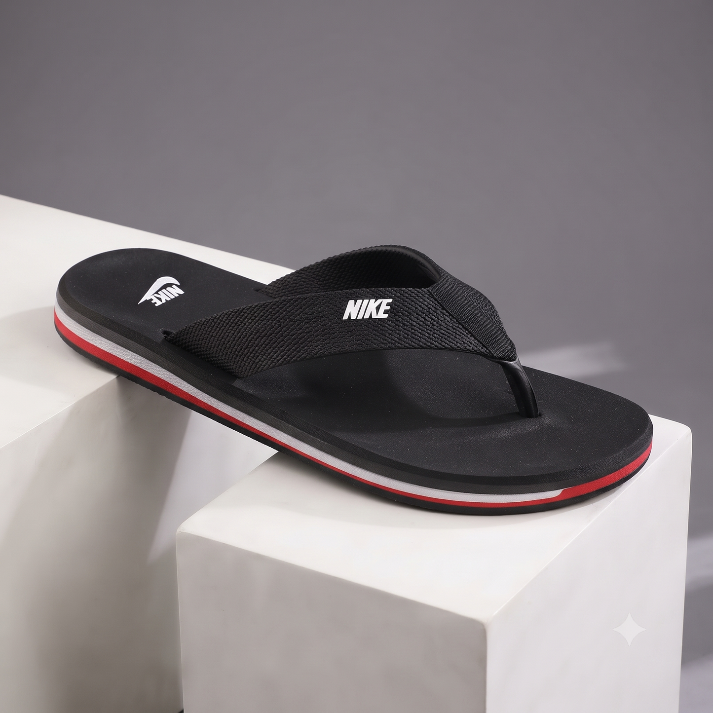 Premium Black Cross-Strap Casual Flip Flops for Men – Cushioned Comfort & Everyday Style
