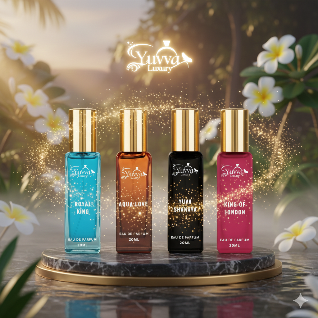 Yuvva Luxury Long Lasting Unisex Perfume Gift Set 4pc + Free Labubu Doll