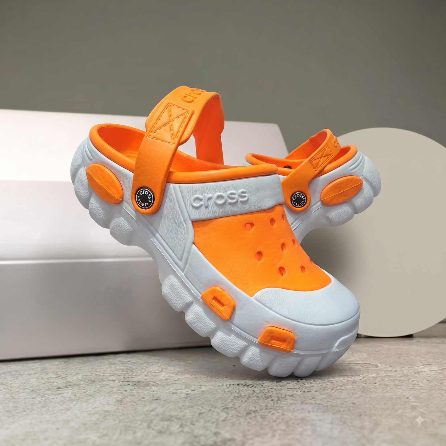 Yuvva Luxury Stylish Daily Wear Orange & White Clogs