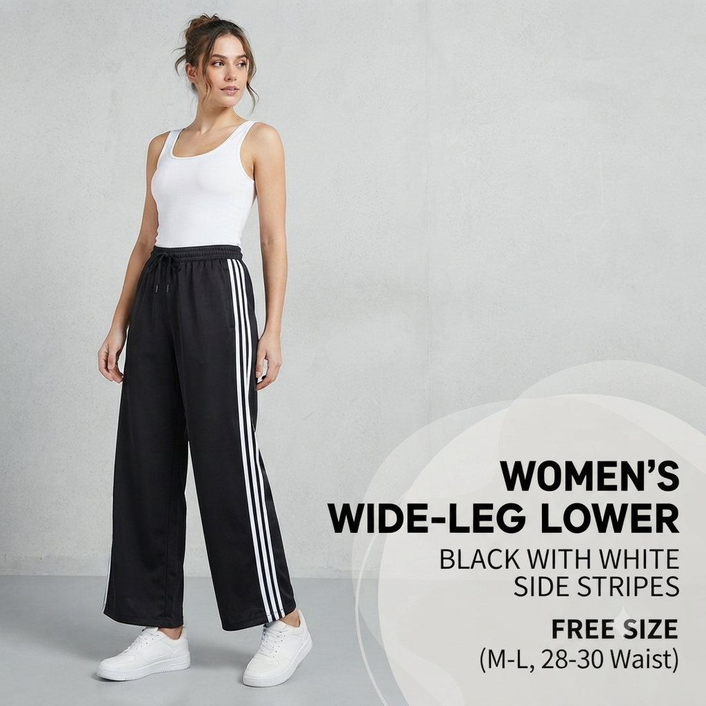 Ultra-Comfort Wide-Leg Lounge Pants with Classic Side Taping