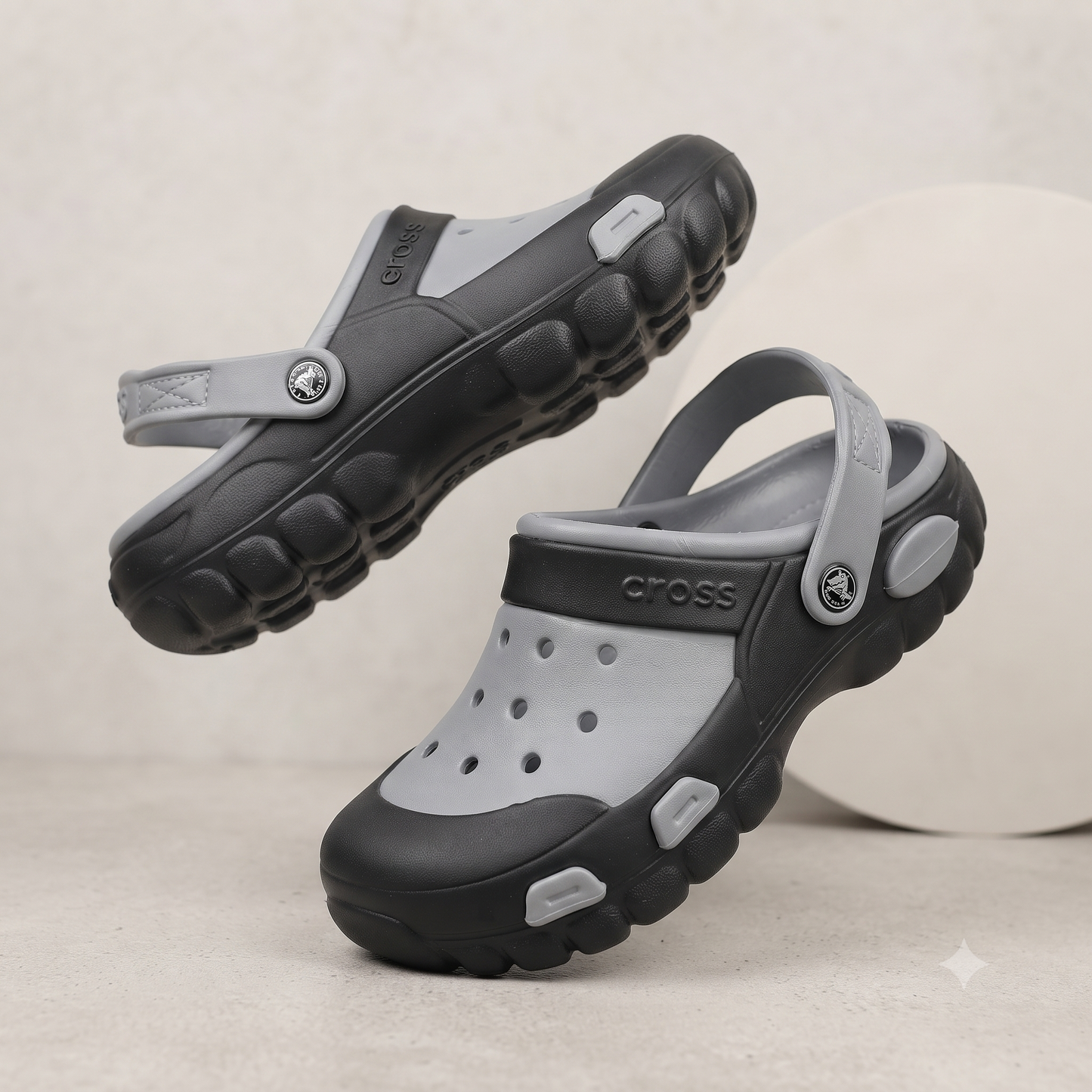 Urban Comfort Black & White Clog Slippers – Stylish Casual Slip-On Footwear