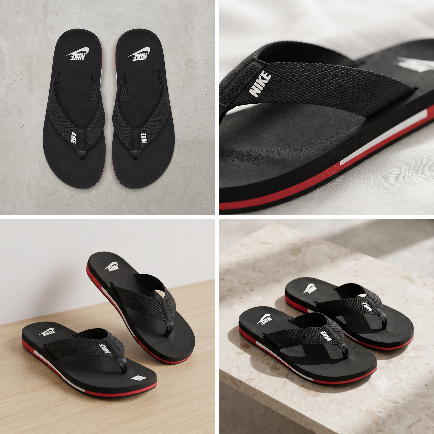 Premium Black Cross-Strap Casual Flip Flops for Men – Cushioned Comfort & Everyday Style