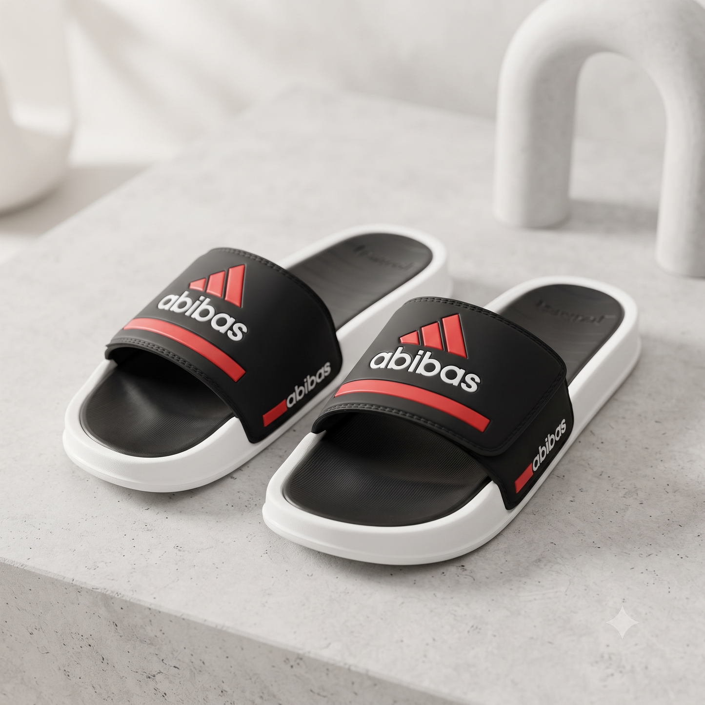 Men’s Premium Black & Red Casual Sliders | Sporty Comfort Slip-On Sandals