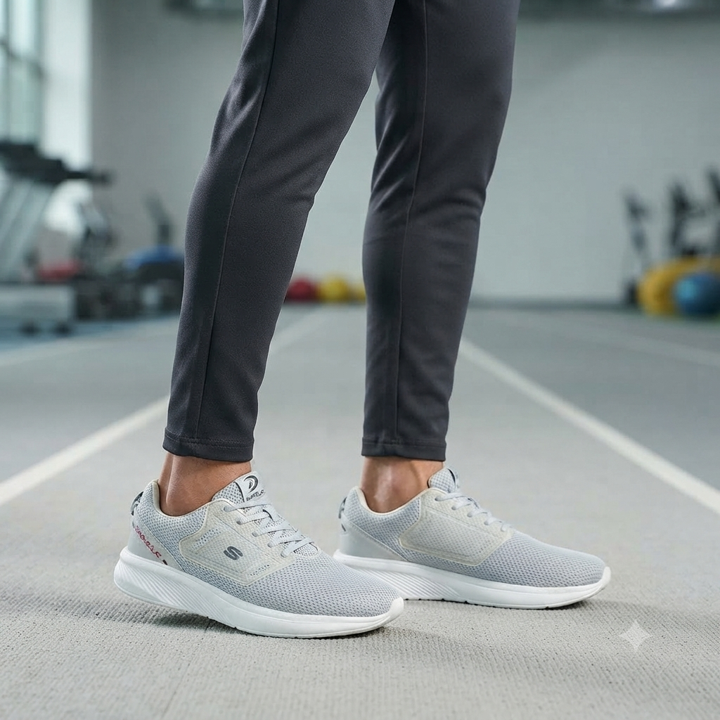 Premium Everyday Comfort: Darolac Memory Foam Sports Shoes - Light Grey