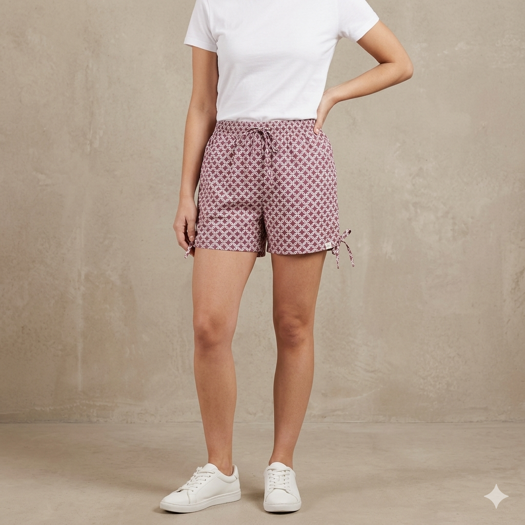 Essential Everyday Geo-Print Shorts